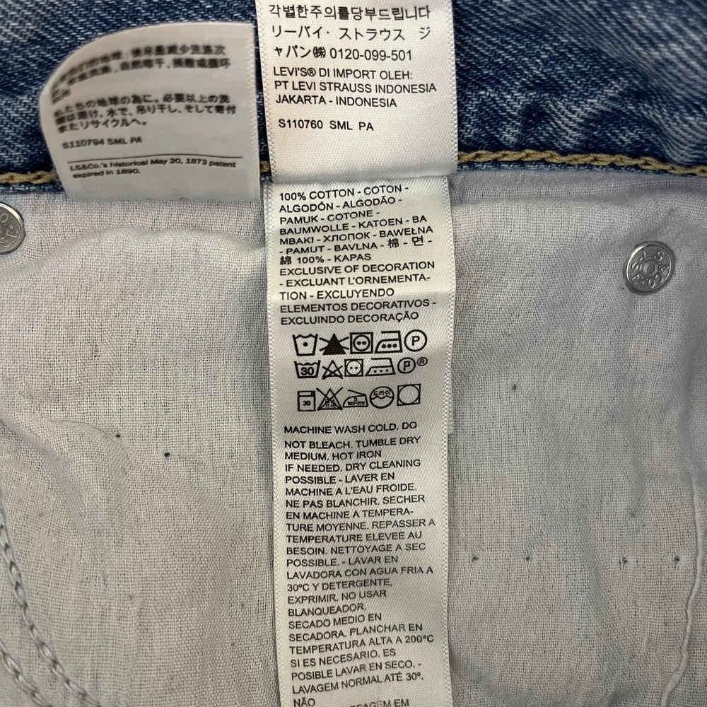 Levis 94 Baggy Jeans Womens 34 Light Wash Blue Denim Relaxed Wide Leg - Picture 5 of 16